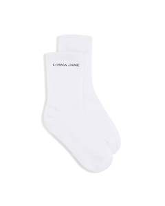 Lorna Jane 2pk Inspirational Crew Socks - White