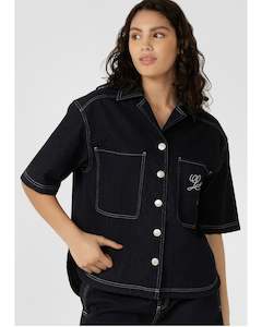 Lorna Jane Off Duty Denim Overshirt - French Navy