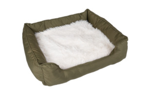 Yours Droolly Square Green Large Dog Bed