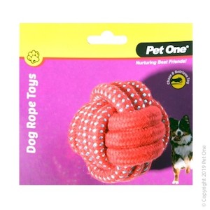 Pet: Pet One Rope Ball 8cm Dog Toy