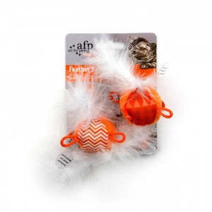 Pet: AFP Modern Feather Balls Cat Toy Assorted