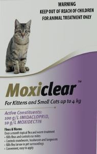 Pet: Moxiclear Flea & Worm Treatment Cat/Kitten 