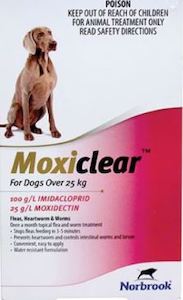 Pet: Moxiclear Flea & Worm Treatment Dog 25kg+ Single