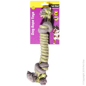 Pet One Rope 2 Knots Green Dog Toy