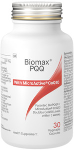 Health supplement: Biomax® PQQ with MicroActive™ CoQ10 300mg 30 VC