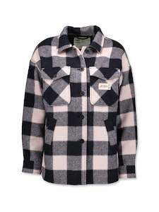 Womens Wool Camp Shacket - Rose Check - By Feldon Shelter & Swanndri