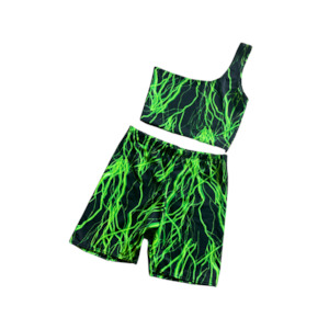 Cali Dreams Top and Disco Shorts in Electro Green