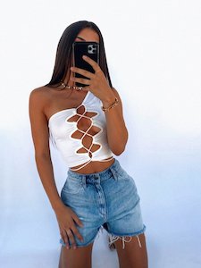 Clothing: Erin Crop Top in white