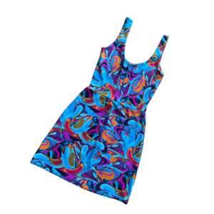 Body Con Mini Dress in Psychedelic Swirl