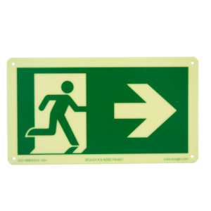 Signs & Accessories: Ecoglo Exit Sign - Pictogram & Right Arrow