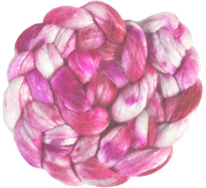 Boysenberry Ripple - Fine Merino and Silk Sliver