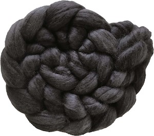 Charcoal - Fine Merino and Silk Sliver