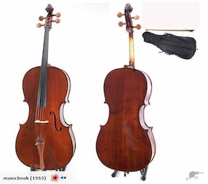 Solid Spruce Top Cello Package Set up before post - Fiddle Violin Guitar