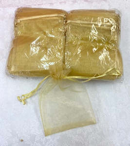 Skincare: Gold Organza Bags