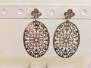 Silver Lace Filigree Earrings