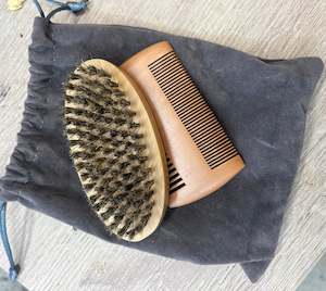 Mens Boar Brush & Comb Set