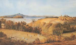 Internet only: "Rangitoto from Parnell", 1860 - John Barr Clarke Hoyte