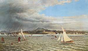 "Maori Canoe Race, Auckland Regatta 1882" - Charles Blomfield