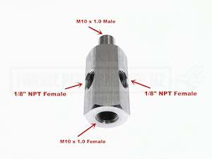 1/8'' NPT Oil Pressure Sensor Tee - M10X1.0 male & Female Adaptor