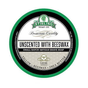 Stirling Soap Co (Unscented with Beeswax) Artisan Shaving Soap 170ml