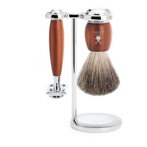 Eco Friendly Shaving: Mühle VIVO 3 part Shaving set (Plum Wood)