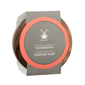 Eco Friendly Shaving: Mühle Shaving Soap Grapefruit & Mint in Wooden (Thermo Ash) Bowl