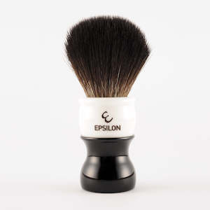 Epsilon Black Fibre Shaving Brush (26mm Knot / Black & White Handle)