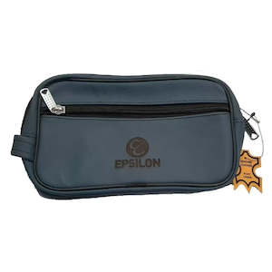 Epsilon: Leather Wash Bag - medium (blue)