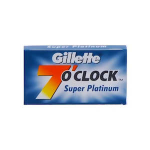 Single Pack De Razor Blades: 7 o'clock Super Platinum (Blue) DE Razor Blades - 1 pack of 5 blades (5)