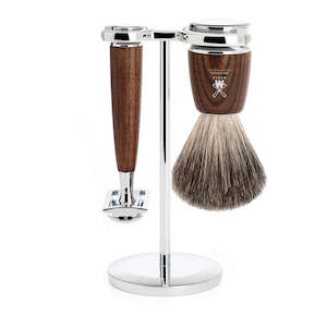 Mühle RYTMO 3 part Shaving set with Badger Brush (Steamed Ash)