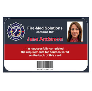 Replacement Fire-Med Solutions Course Card - Fire-Med Solutions