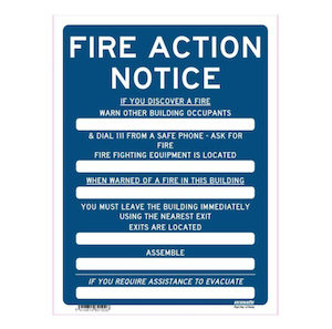 Adult, community, and other education: Fire Action Evacuation Notice - Fire-Med Solutions