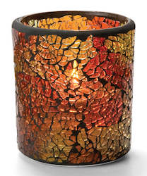 Red & Gold Crackleâ¢ Glass Votive Lamp