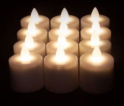 LED Candles - Candles Only x 12 Amber