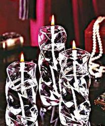 Swirl Pillar Handcrafted Glass Oil Candle