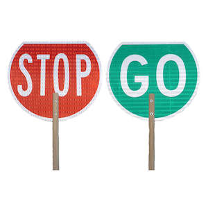 Clothing wholesaling: STOP GO Traffic Management Sign