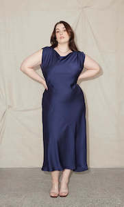 Dress Rental Midi Dress: Curtis Midi Dress (Mulholland Navy)