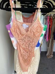 Princess Polly: Peach Lace Bodysuit - FOR SALE