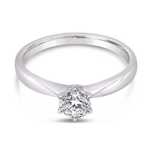 Jewellery: 9ct White Gold Diamond Solitaire Luciella Ring 0.30ct