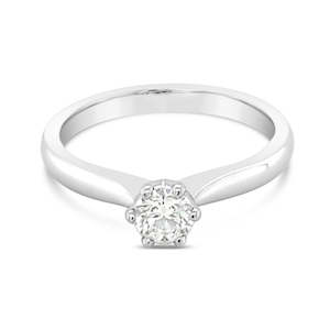 18ct White Gold Diamond Solitaire Ariana Ring 0.31ct