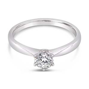 Jewellery: Diamond Solitaire Ring White Gold 0.40ct