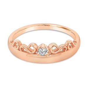 9ct Rose Gold Coronet Filigree Diamond Ring