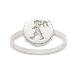 Jewellery: Karen Walker Sterling Silver Runaway Girl Stamp Ring