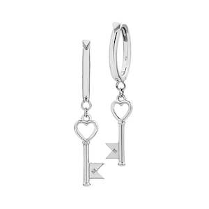 Karen Walker Monogram Key Earrings Silver