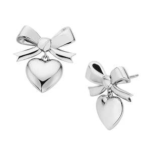 Karen Walker Superlove Bow Earrings Silver