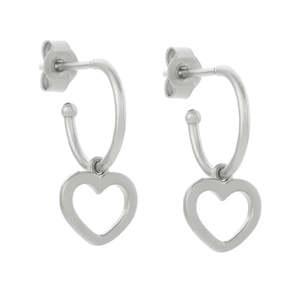 Karen Walker Heart Hoop Earrings Sterling Silver