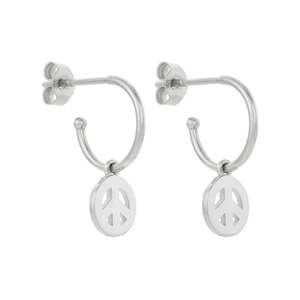 Karen Walker Mini Peace Hoop Earrings Stg