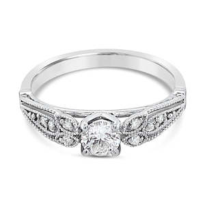 Jewellery: Diamond Ring Giselle 18ct White Gold 0.31ct G/SI1 Centre