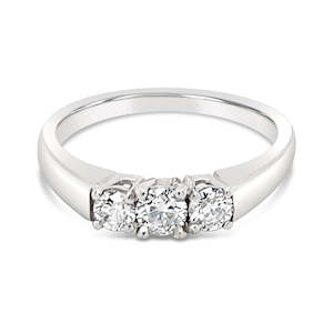 18ct White Gold Diamond Three Stone Carlotta Ring