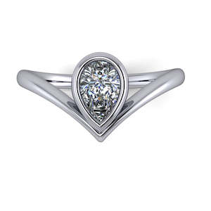 Jewellery: Emilia - Pear Cut Bezel Set Solitaire Ring